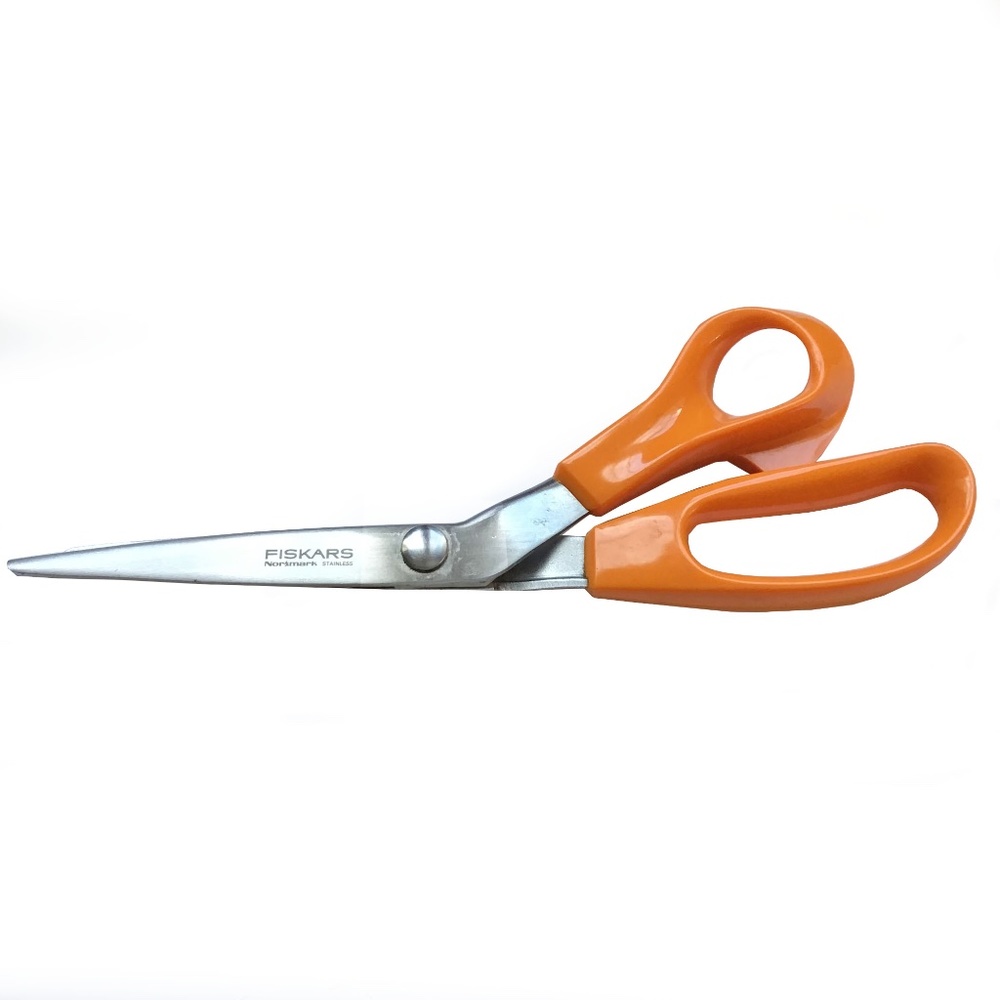 Vintage Fiskars Pinking Shears Stainless steel and Classic Orange Ergonomic Ha